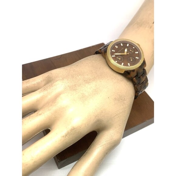 Michael Kors Women's Watch MK5399 Ritz Quartz Gold Tortoise Shell 33mm - Picture 5 of 13